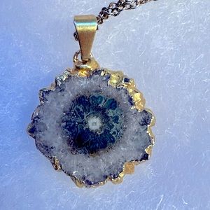 Solar Amethyst Gold Fill Necklace with Ethiopian Opal Handmade